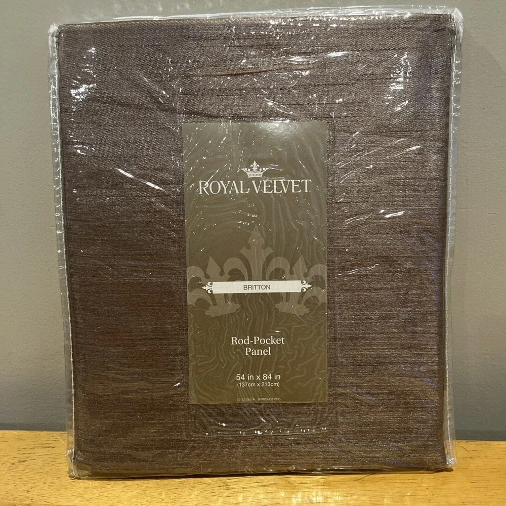 JCP Royal‎ Velvet Britton Panel Curtain Portable Mushroom Brown 54
